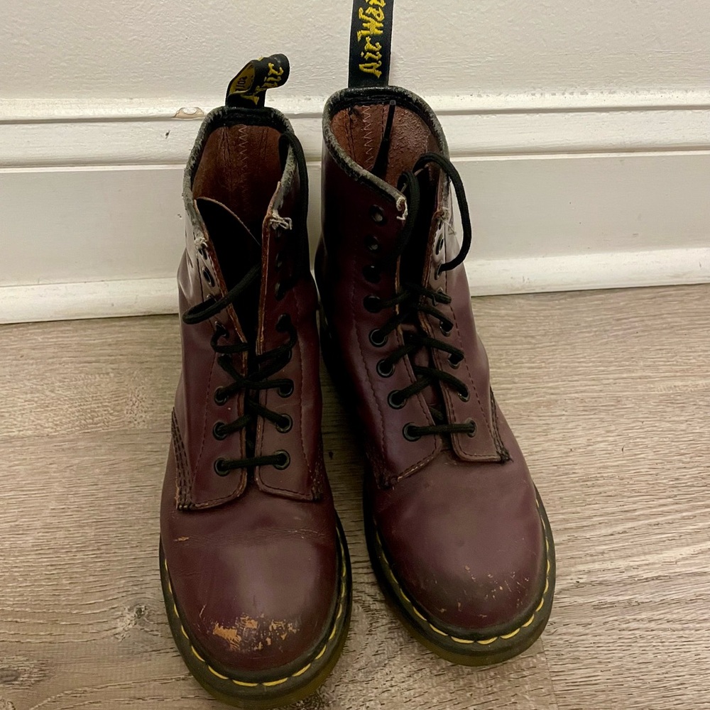 Dr. Martens Purple Combat Boots - Picture 2 of 3